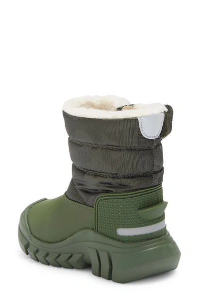Hunter Kids' Intrepid Waterproof Snow Boot In Flexing Green