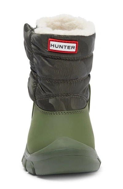 Hunter Kids' Intrepid Waterproof Snow Boot In Flexing Green
