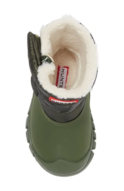 Hunter Kids' Intrepid Waterproof Snow Boot In Flexing Green