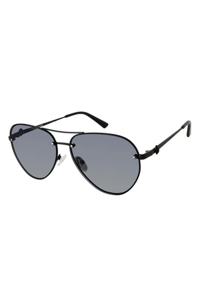 Shop Kurt Geiger Shoreditch 60mm Rimless Aviator Sunglasses In Black/ Gray Gradient