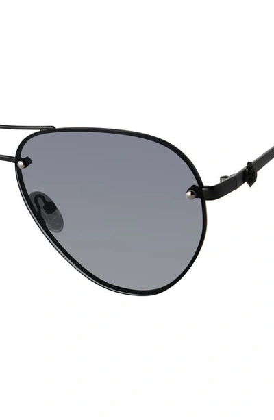 Shop Kurt Geiger Shoreditch 60mm Rimless Aviator Sunglasses In Black/ Gray Gradient