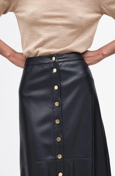Shop Barbour Alberta Faux Leather Skirt In Black