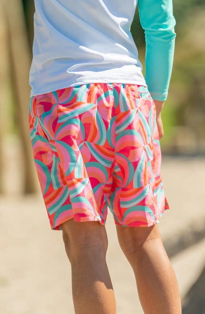 Snapper Rock Geo Melon Sustainable Swim Short In Red