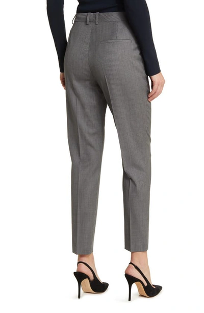 Shop Hugo Boss Tamata Pinstripe Virgin Wool Ankle Pants In Mini Pinstripe Suiting