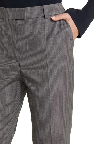 Shop Hugo Boss Tamata Pinstripe Virgin Wool Ankle Pants In Mini Pinstripe Suiting