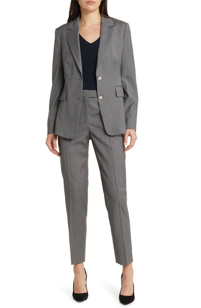 Shop Hugo Boss Tamata Pinstripe Virgin Wool Ankle Pants In Mini Pinstripe Suiting