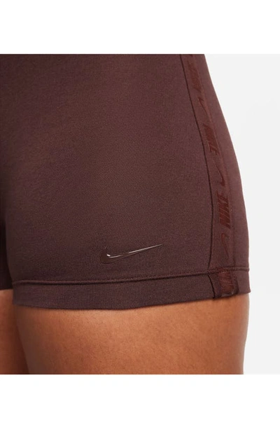 Shop Nike Tape Shade Cotton Blend Romper In Earth
