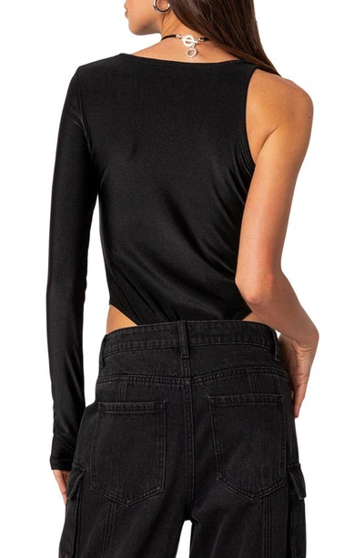 Shop Edikted Mason One-shoulder Bodysuit In Black