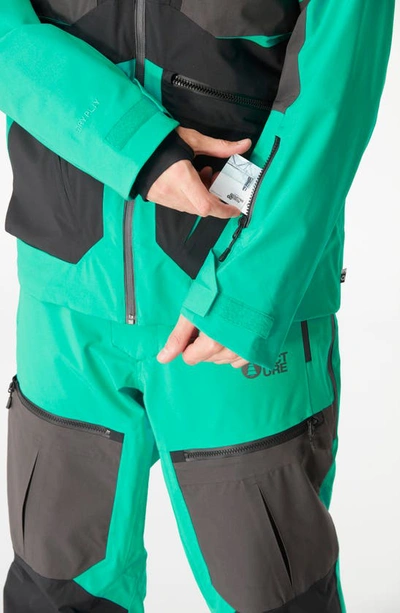 Shop Picture Organic Clothing Naikoon Water Repellent Jacket In Spectra Green-black