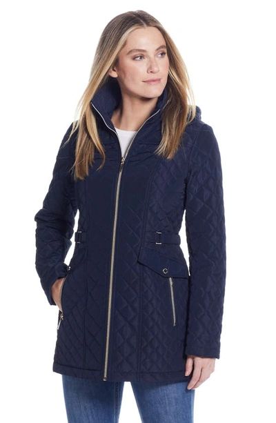Gallery Quilted Jacket In Navy