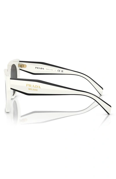 Prada Two-tone Acetate Cat-eye Sunglasses In Bone