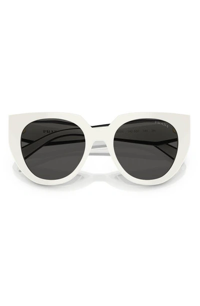 Prada Two-tone Acetate Cat-eye Sunglasses In Bone