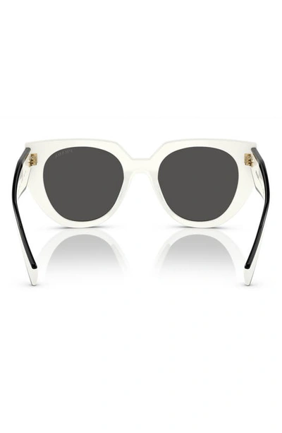 Prada Two-tone Acetate Cat-eye Sunglasses In Bone