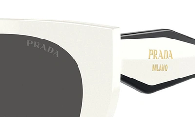Prada Two-tone Acetate Cat-eye Sunglasses In Bone