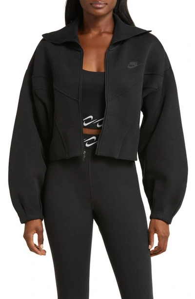 Shop Nike Sportswear Tech Fleece Loose Full Zip Track Jacket In Black/ Black