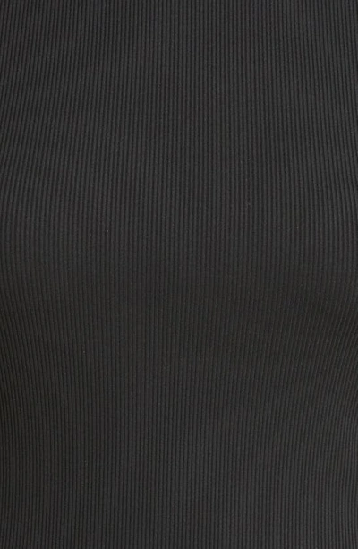 Shop Nike Essential Rib Crop T-shirt In Black/ Pcg6c