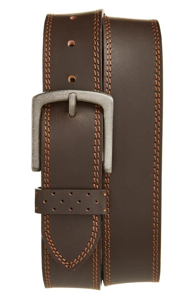 Shop Florsheim Jarvis Leather Belt In Brown