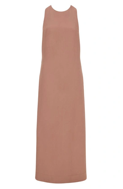 Shop Aje Intrigue Twist Back Maxi Dress In Chocolate Brown