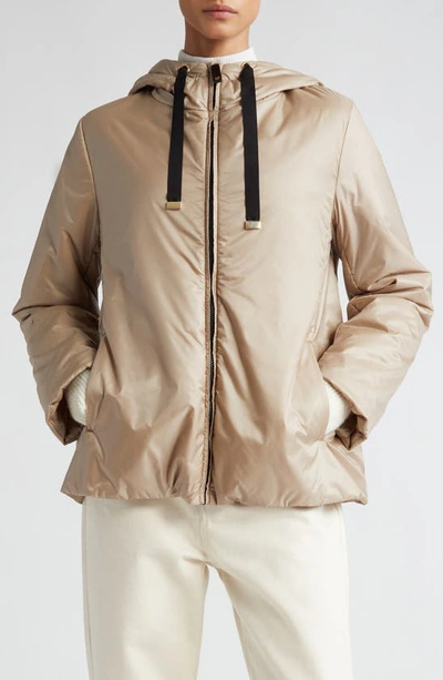 Shop Max Mara Greenh Insulated Hooded Jacket In Beige
