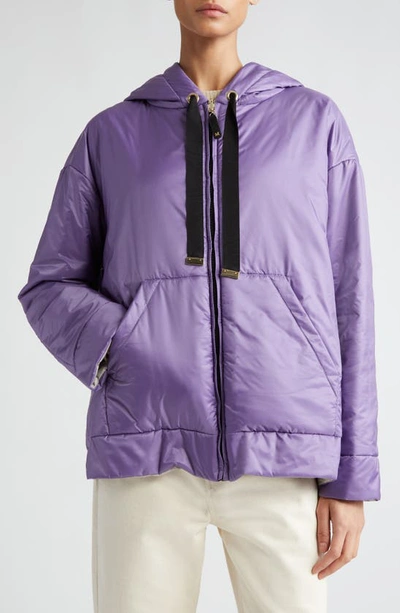 Shop Max Mara Greenbox Reversible Hooded Jacket In Lavender