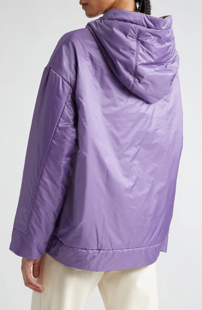 Shop Max Mara Greenbox Reversible Hooded Jacket In Lavender