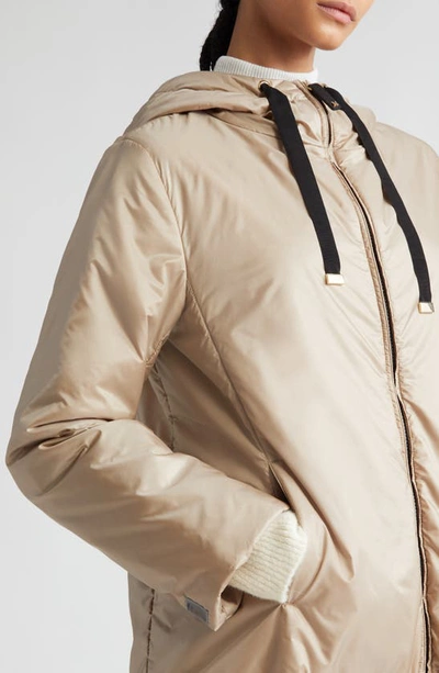 Shop Max Mara Greenh Insulated Hooded Jacket In Beige