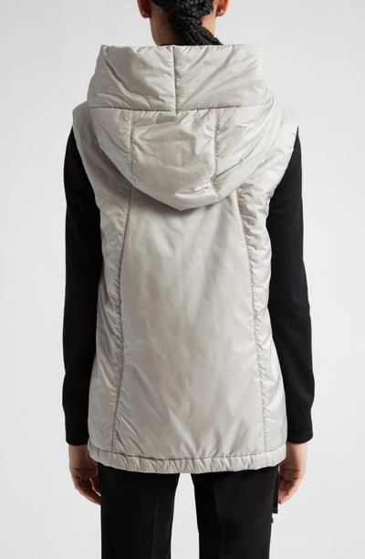 Shop Max Mara Greengo Insulated Hooded Vest In Light Grey