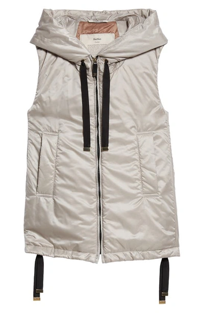 Shop Max Mara Greengo Insulated Hooded Vest In Light Grey