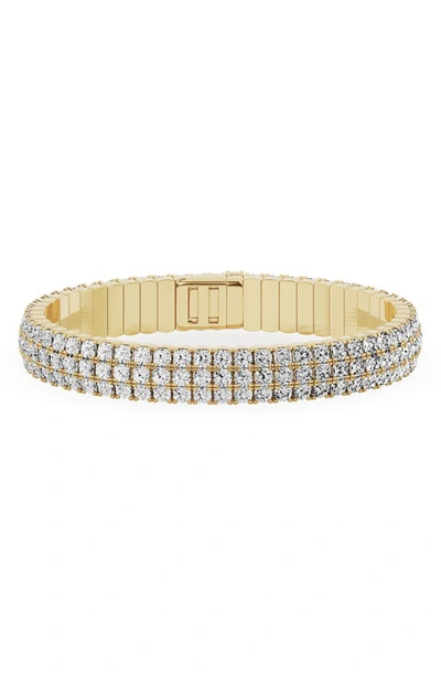 Shop Jennifer Fisher 18k Gold Triple Row Diamond Bangle Bracelet In 18k Yellow Gold