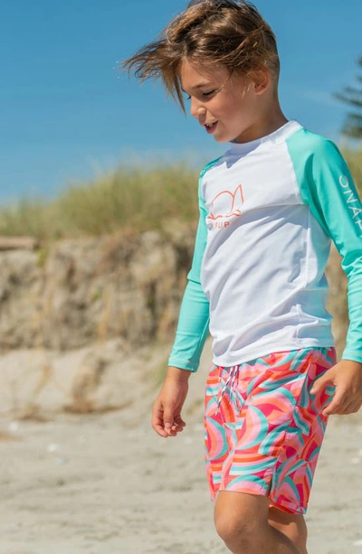 Snapper Rock Kids' Geo Surf Graphic Rashguard In White