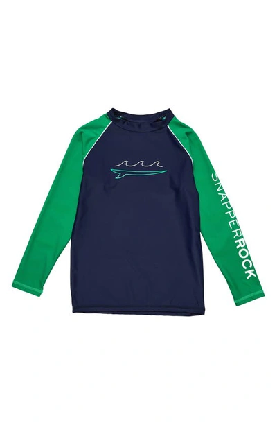 Shop Snapper Rock Kids' Surf Wave Graphic Rashguard In Blue