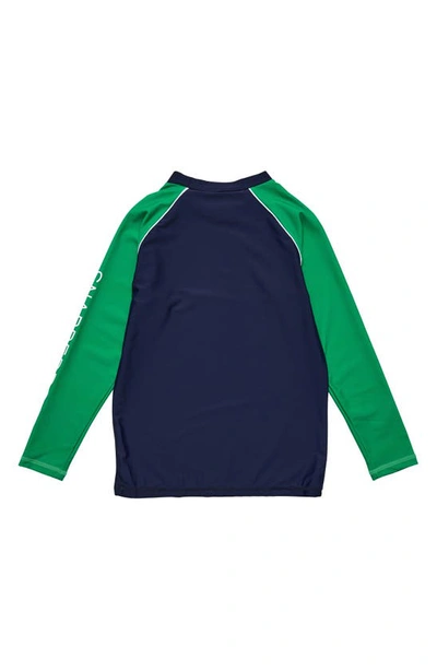 Snapper Rock Kids' Surf Wave Graphic Rashguard In Blue