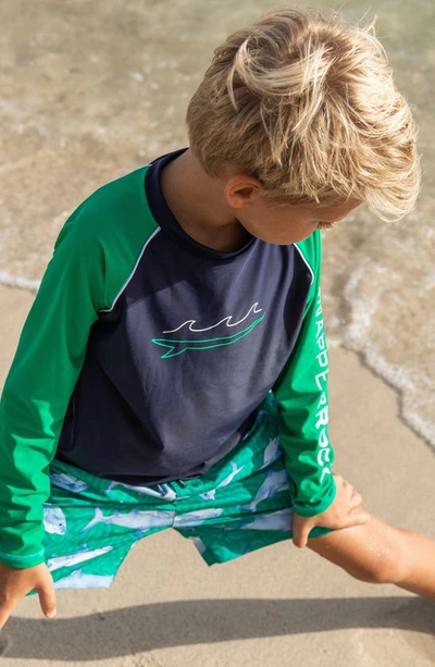 Snapper Rock Kids' Surf Wave Graphic Rashguard In Blue