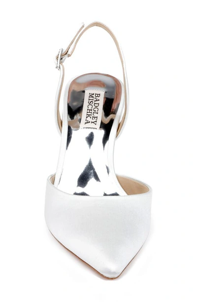Shop Badgley Mischka Collection Lucille Slingback Pointed Toe Pump In Soft White