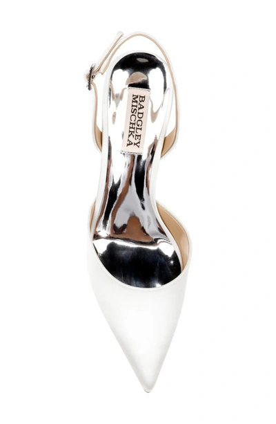 Shop Badgley Mischka Lucille Slingback Pointed Toe Pump In Soft White