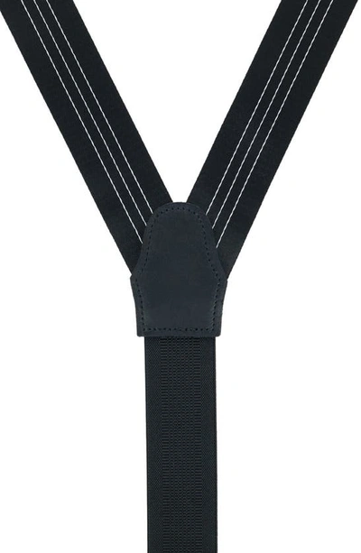 Shop Trafalgar Frederick Stripe Suspenders In Black