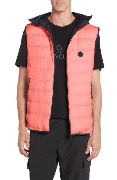 Shop Moncler Nubiera Hooded Down Vest In Desert Rose