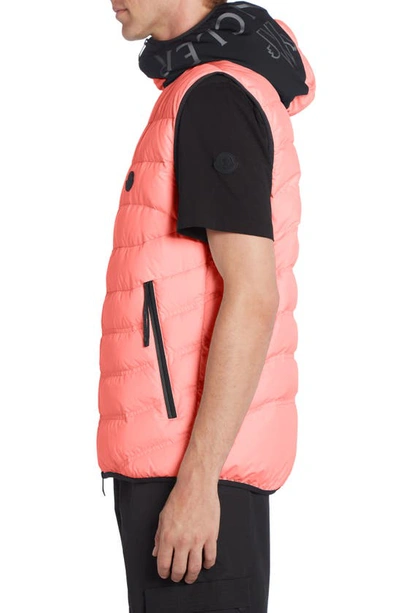 Shop Moncler Nubiera Hooded Down Vest In Desert Rose