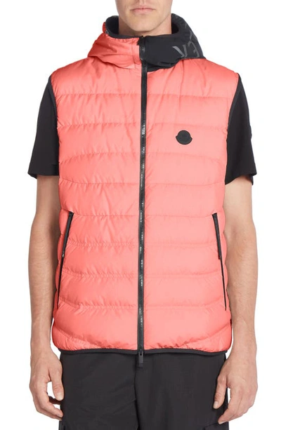 Shop Moncler Nubiera Hooded Down Vest In Desert Rose