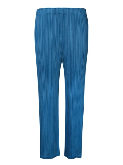Shop Issey Miyake Trousers In Blue