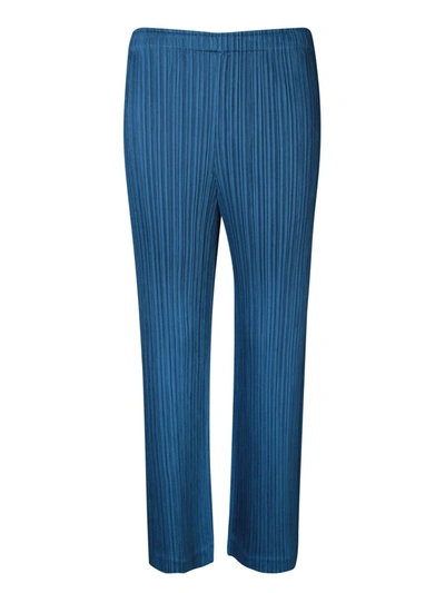 Shop Issey Miyake Trousers In Blue