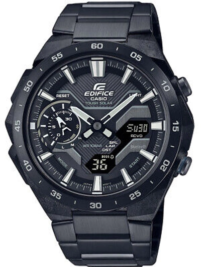 Pre-owned Casio Ecb-2200dc-1aef Edifice Solar Men's Watch 48mm 10atm