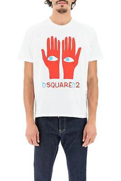 Pre-owned Dsquared2 T-shirt  Men Size L S74gd1034s23009 100w White