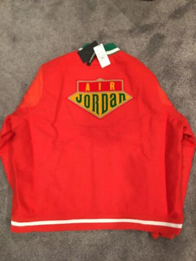 Pre-owned Jordan Nike Air  Dna Sample Varsity Jacket Red/green Mens Size 2xl Ck9350-631