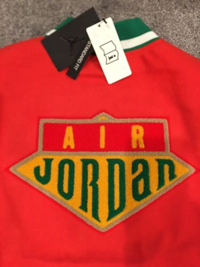 Pre-owned Jordan Nike Air  Dna Sample Varsity Jacket Red/green Mens Size 2xl Ck9350-631