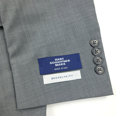 Pre-owned Hart Schaffner Marx $895  Brooklyn Fit Solid Gray Wool Suit Mens Size 42l X 36