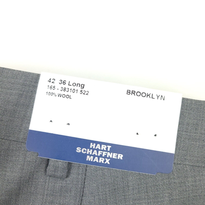 Pre-owned Hart Schaffner Marx $895  Brooklyn Fit Solid Gray Wool Suit Mens Size 42l X 36