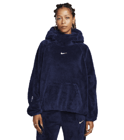 Pre-owned Nike X Nocta 8k Peaks Wmns Fleece Hoodie Midnight Navy Size Xs-xxl In Blue