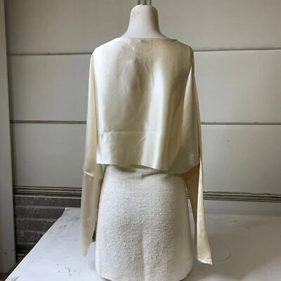Pre-owned Nonchalant Label Emilia Blouse Women's Size Small Champagne In White