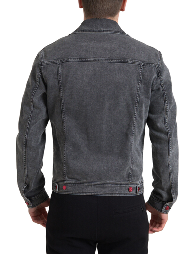 Pre-owned Dolce & Gabbana Jacket Gray Washed Cotton Stretch Denim Men It48/ Us38/m 1300usd